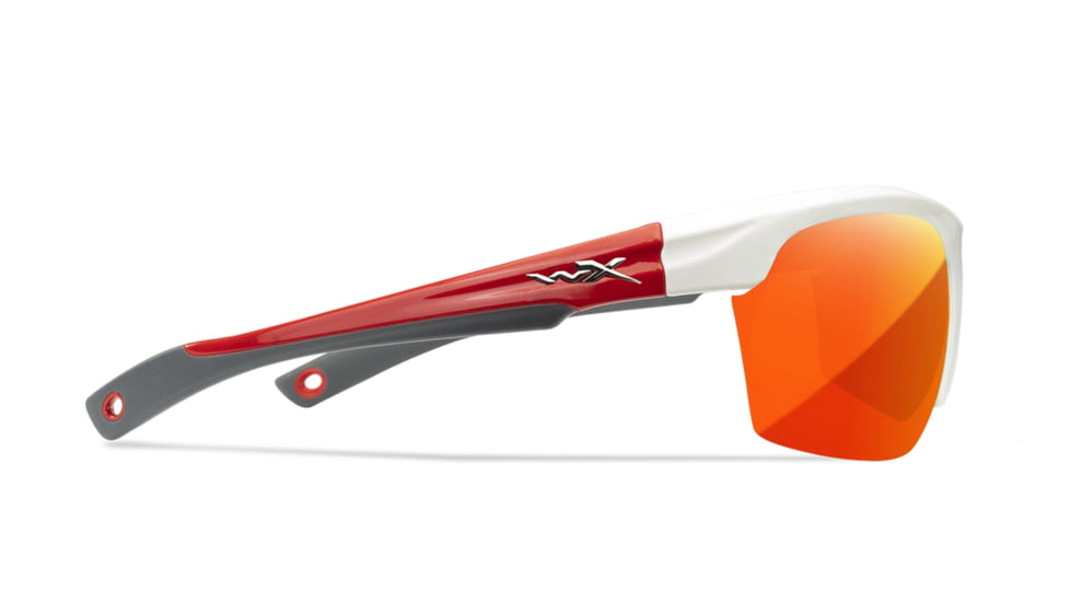 Wiley X YF Swift Sunglasses, Gloss White Frame, Red Mirror Lens, YFSWF05