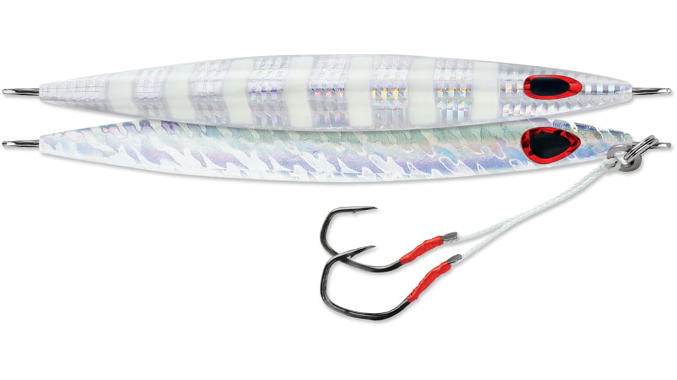 Williamson Kensaki Jig 220, Sinking, VMC Double Assist HK, Naked Flash Zebra, 7-3/4oz, 6-3/4in, KSJ220NFZ