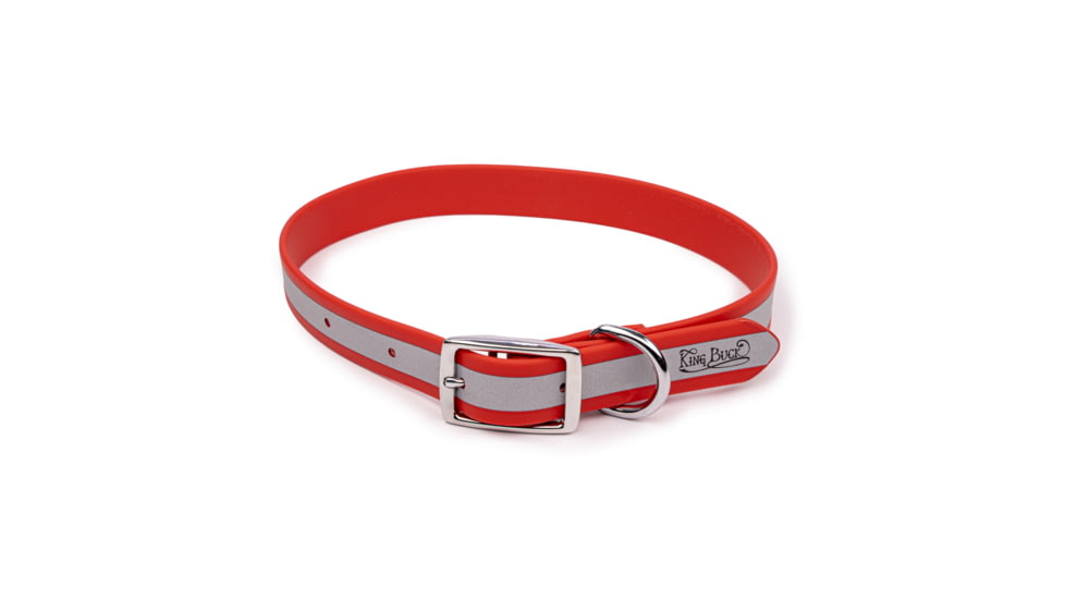 Winchester Pet King Buck Core D Ring High Visibility Reflective Collar, Red, M/L, KB-DRC-RD-M/L-1