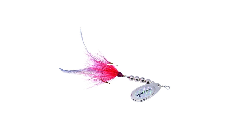 Windels Tackle Company Pike Harasser Bucktail Spinner, 5/0 Hook, Red/White/Silver, #5 Blade, 4in, PH-10S