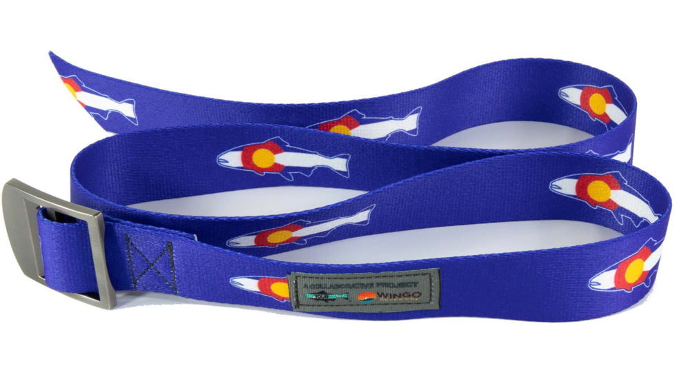Wingo Outdoors Basecamp Belt - RepYourWater, CO Flag Trout, One Size Fits Most, W-BAS-505-OS