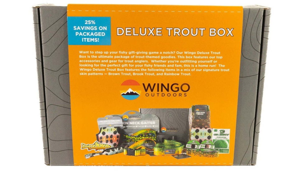 Wingo Outdoors Deluxe Trout Box, Mixed Trout, Brook, Brown, Rainbow, 11.5 x 8.5 x 2.5 inches, W-BOX-DEL-100