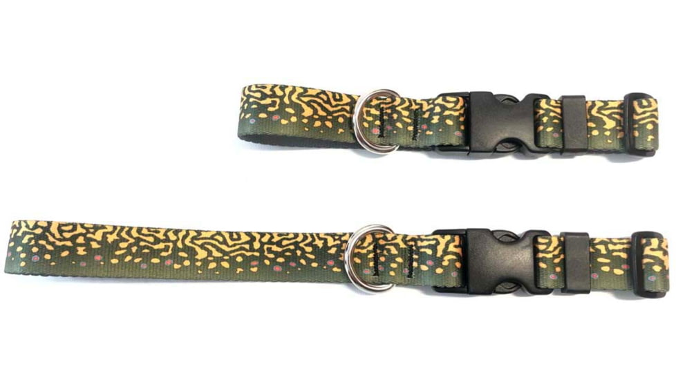 Wingo Outdoors Dog Collar - RepYourWater, Brook Trout, Small/Medium, W-COL-503-SMD