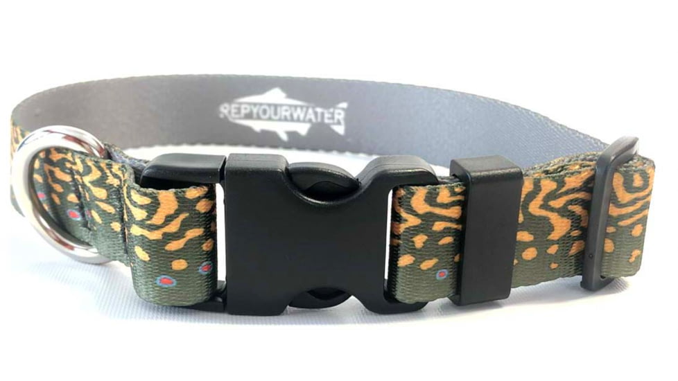 Wingo Outdoors Dog Collar - RepYourWater, Brook Trout, Small/Medium, W-COL-503-SMD