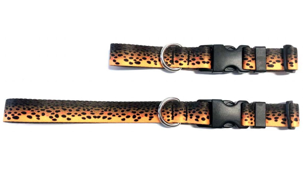 Wingo Outdoors Dog Collar - RepYourWater, Brown Trout, Large/X-Large, W-COL-504-LXL