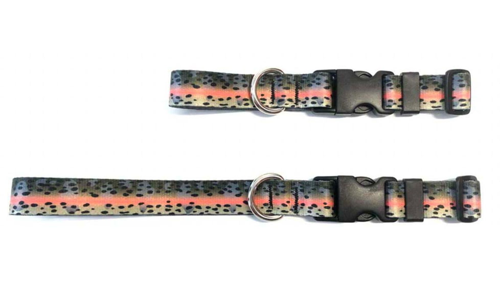 Wingo Outdoors Dog Collar - RepYourWater, Rainbow Trout, Large/X-Large, W-COL-509-LXL