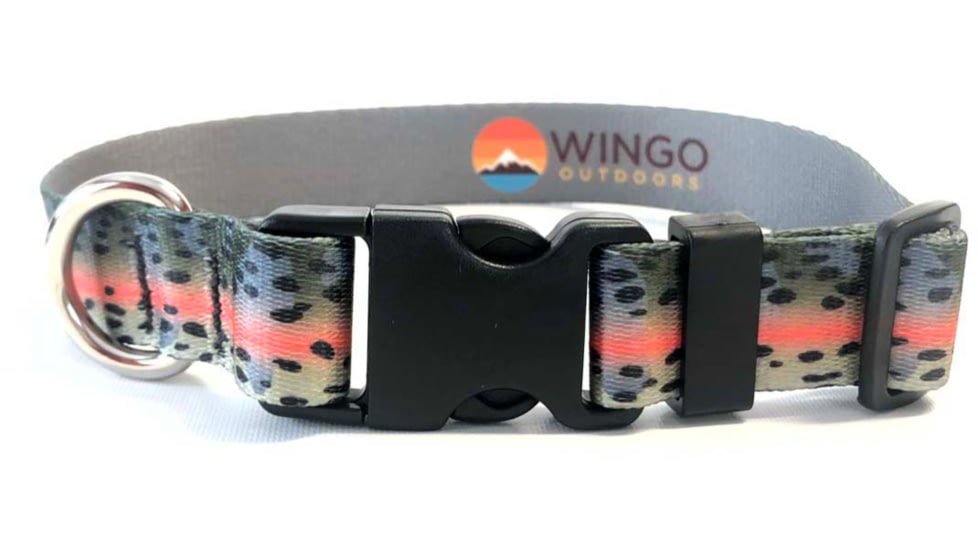 Wingo Outdoors Dog Collar - RepYourWater, Rainbow Trout, Large/X-Large, W-COL-509-LXL
