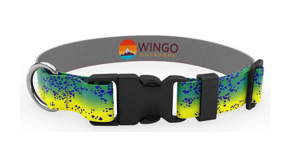 Wingo Outdoors Artisan Dog Collar, Mahi Mahi, Small/Medium, W-COL-125-SMD