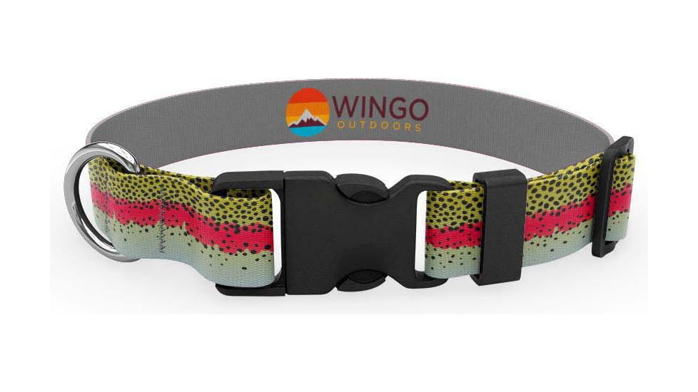 Wingo Outdoors Artisan Dog Collar, Rainbow Trout, Large/XLarge, W-COL-124-LXL