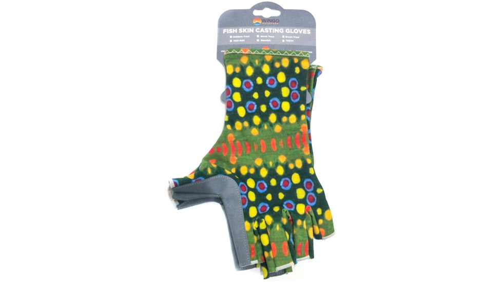 Wingo Outdoors Fish Skin Casting Gloves, Brook Trout, One Size Fits Most, W-CGL-103-OS