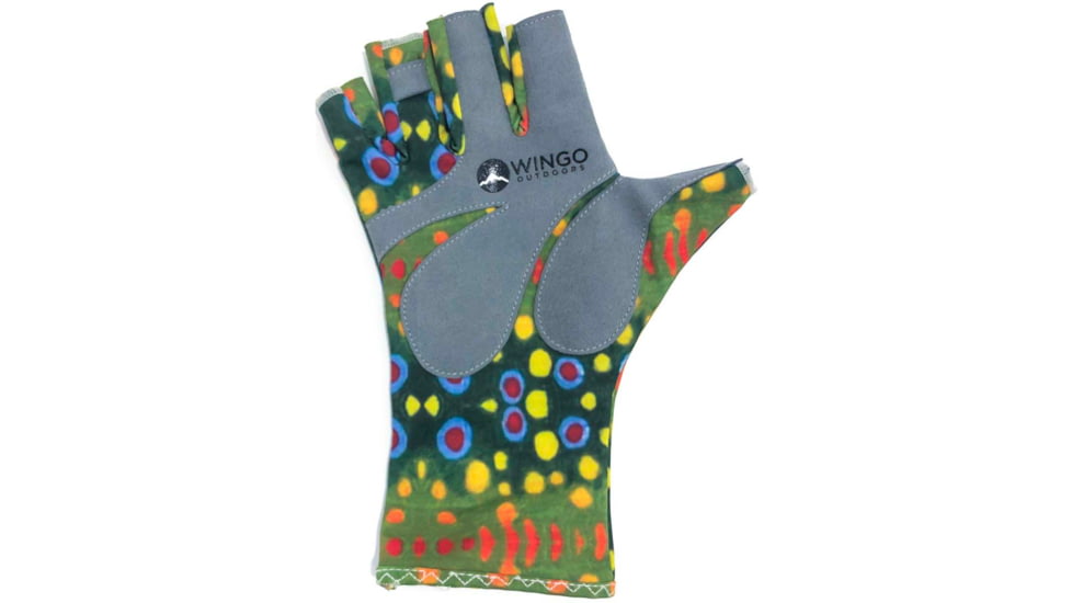 Wingo Outdoors Fish Skin Casting Gloves, Brook Trout, One Size Fits Most, W-CGL-103-OS