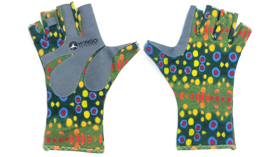 Wingo Outdoors Fish Skin Casting Gloves, Brook Trout, One Size Fits Most, W-CGL-103-OS