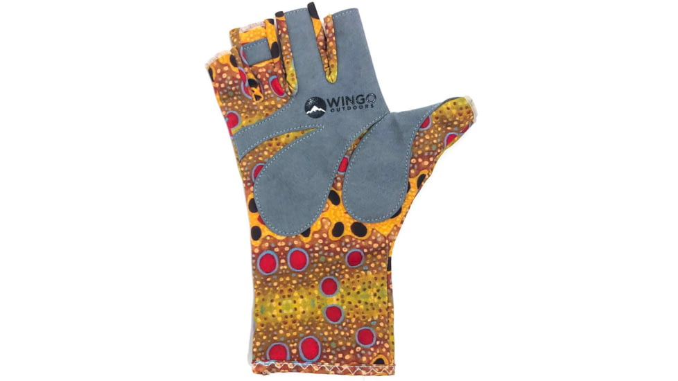 Wingo Outdoors Fish Skin Casting Gloves, Brown Trout, One Size Fits Most, W-CGL-104-OS