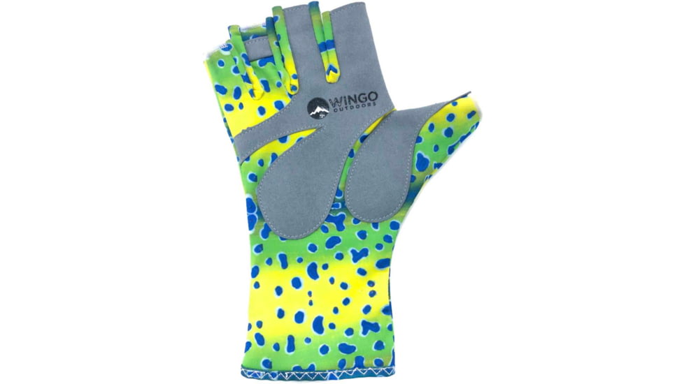 Wingo Outdoors Fish Skin Casting Gloves, Mahi Mahi, One Size Fits Most, W-CGL-109-OS
