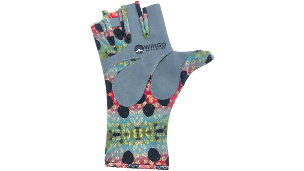 Wingo Outdoors Fish Skin Casting Gloves, Rainbow Trout, One Size Fits Most, W-CGL-112-OS