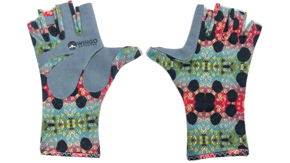Wingo Outdoors Fish Skin Casting Gloves, Rainbow Trout, One Size Fits Most, W-CGL-112-OS