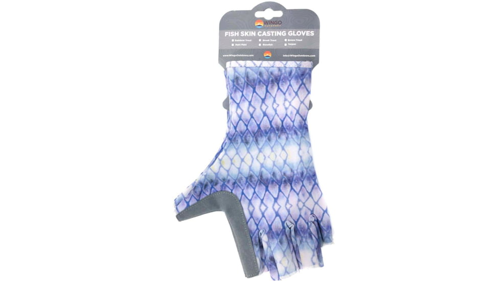 Wingo Outdoors Fish Skin Casting Gloves, Tarpon, One Size Fits Most, W-CGL-116-OS