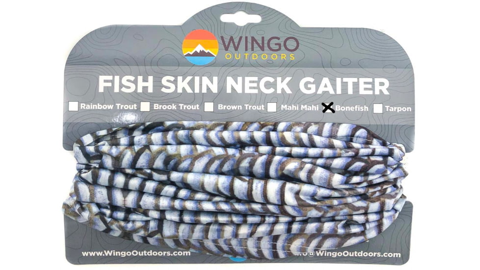 Wingo Outdoors Fish Skin Neck Gaiter, Bonefish, One Size Fits Most, W-GAI-102-OS