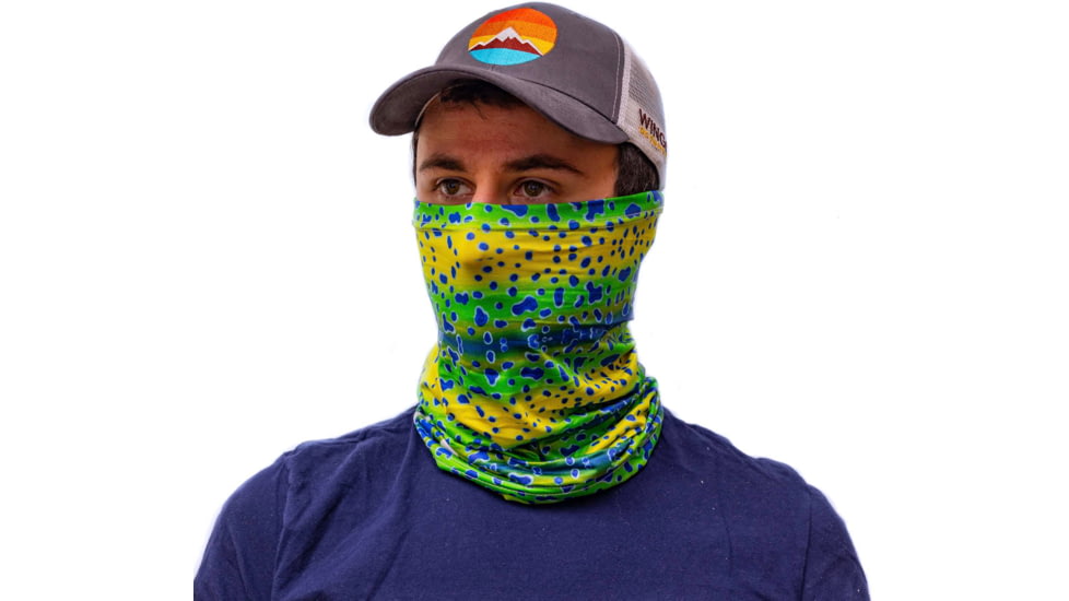 Wingo Outdoors Fish Skin Neck Gaiter, Mahi Mahi, One Size Fits Most, W-GAI-109-OS