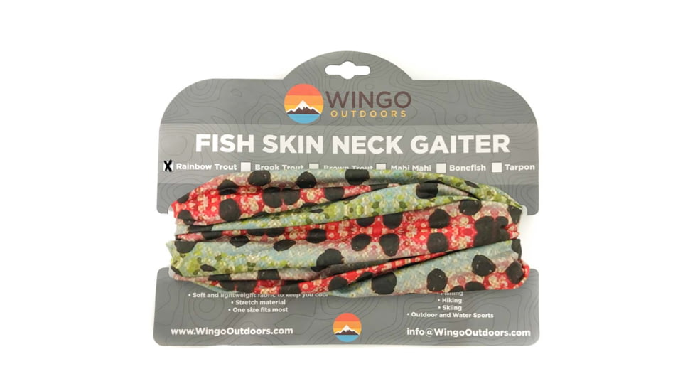 Wingo Outdoors Fish Skin Neck Gaiter, Rainbow Trout, One Size Fits Most, W-GAI-112-OS