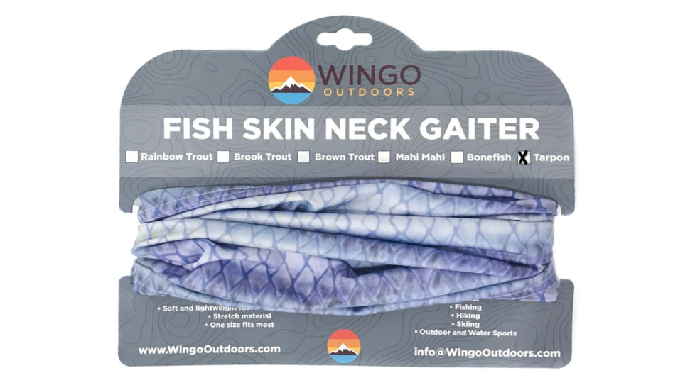 Wingo Outdoors Fish Skin Neck Gaiter, Tarpon, One Size Fits Most, W-GAI-116-OS