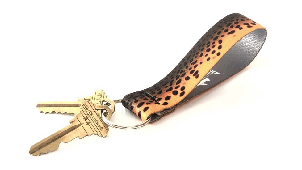 Wingo Outdoors Key Fob - RepYourWater, Brown Trout, 5 inch length, W-KEY-504-5IN