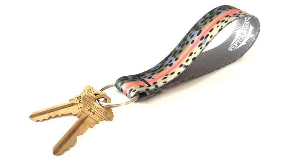 Wingo Outdoors Key Fob - RepYourWater, Rainbow Trout, 5 inch length, W-KEY-509-5IN