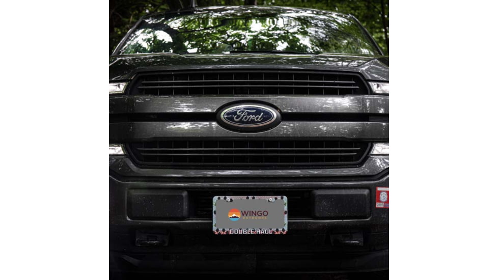 Wingo Outdoors License Plate Frame, Rainbow Trout, Double Haul, 12 x 7 inches, W-LIC-112-DH