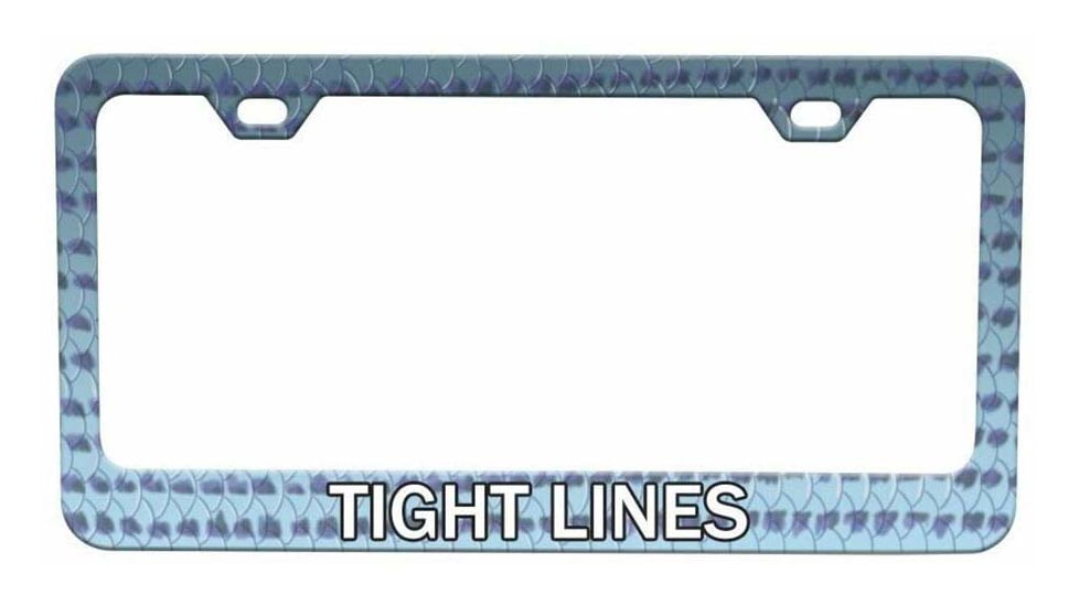 Wingo Outdoors License Plate Frame, Striped Bass/Tight Lines, W-LIC-129-TL
