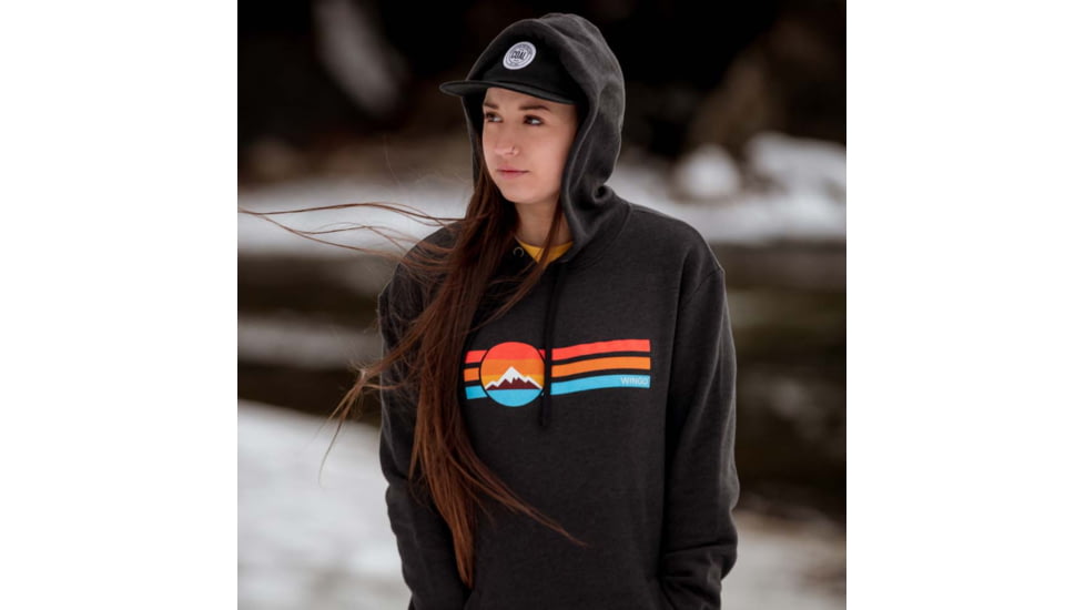 Wingo Outdoors Retro Hoodie - Mens, Black w/ Retro Logo, Medium, W-APP-RLH-BM