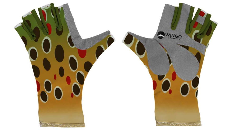 Wingo Outdoors Sun Gloves, Brown Trout, Small/Medium, W-CGL-123-SMD