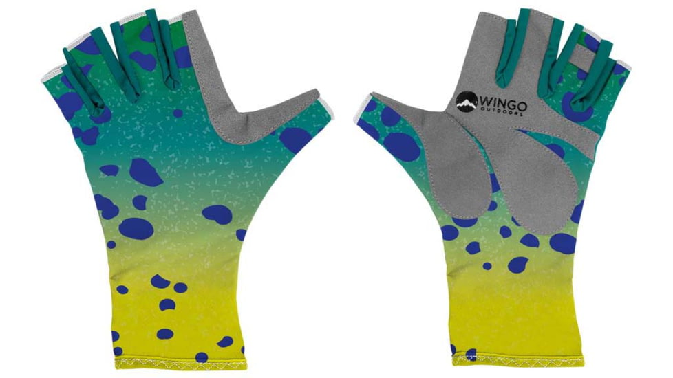 Wingo Outdoors Sun Gloves, Mahi Mahi, Small/Medium, W-CGL-125-SMD