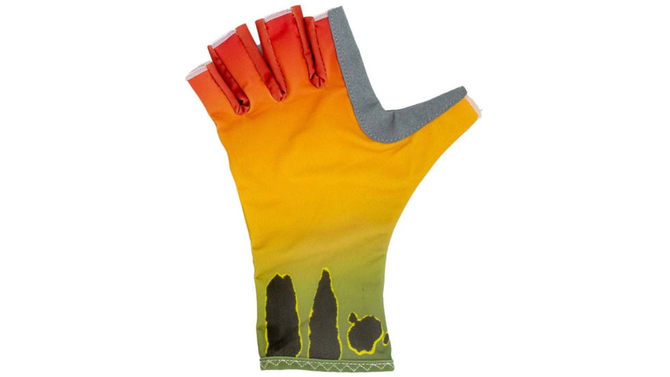 Wingo Outdoors Sun Gloves, Peacock Bass, Small/Medium, W-CGL-121-SMD