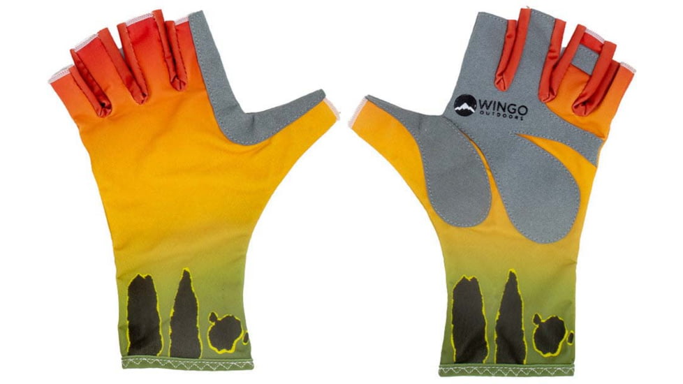 Wingo Outdoors Sun Gloves, Peacock Bass, Small/Medium, W-CGL-121-SMD