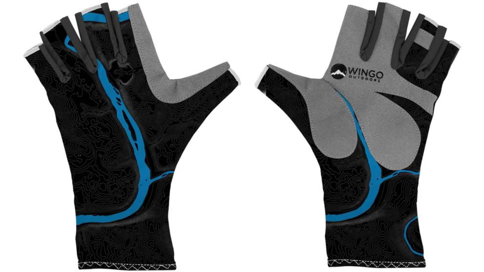 Wingo Outdoors Sun Gloves, River Topo, Small/Medium, W-CGL-409-SMD