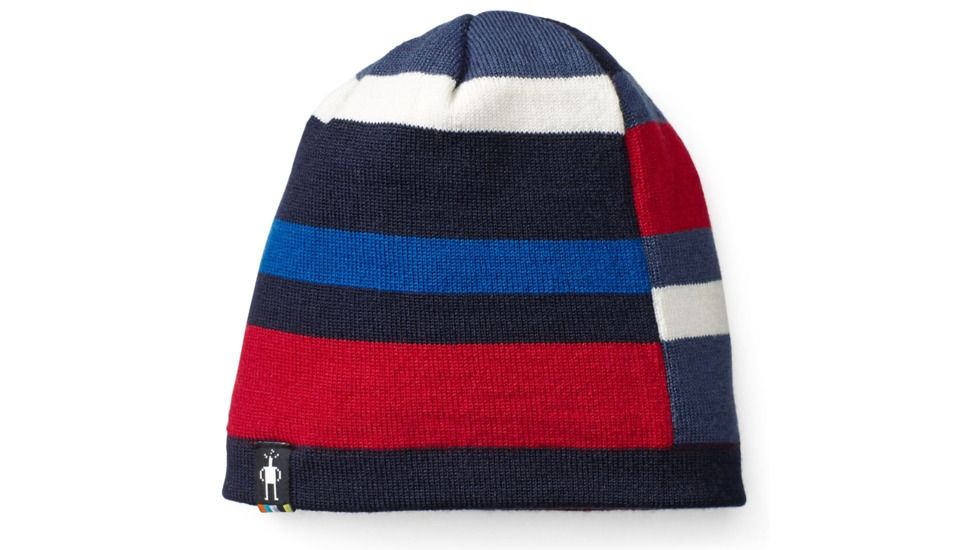Smartwool Wintersport Stripe Hat-Youth Unisex, Deep Navy Heather, Medium, SW010440108-SM