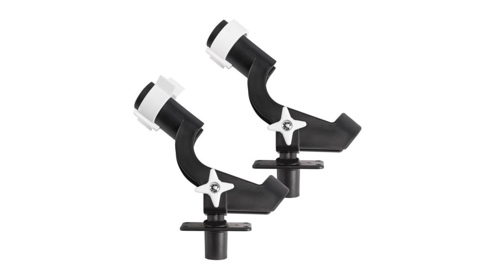 Wise 2 Rod Holder w/ 2 Flush Mounts, Black, Small, 6040
