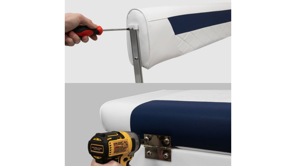 Wise 70 Qt/62 Qt Swingback Cooler Back Rest/Seat Cushion Set, Brite White/Mariner Blue, Medium, 8WD156-BS-1904