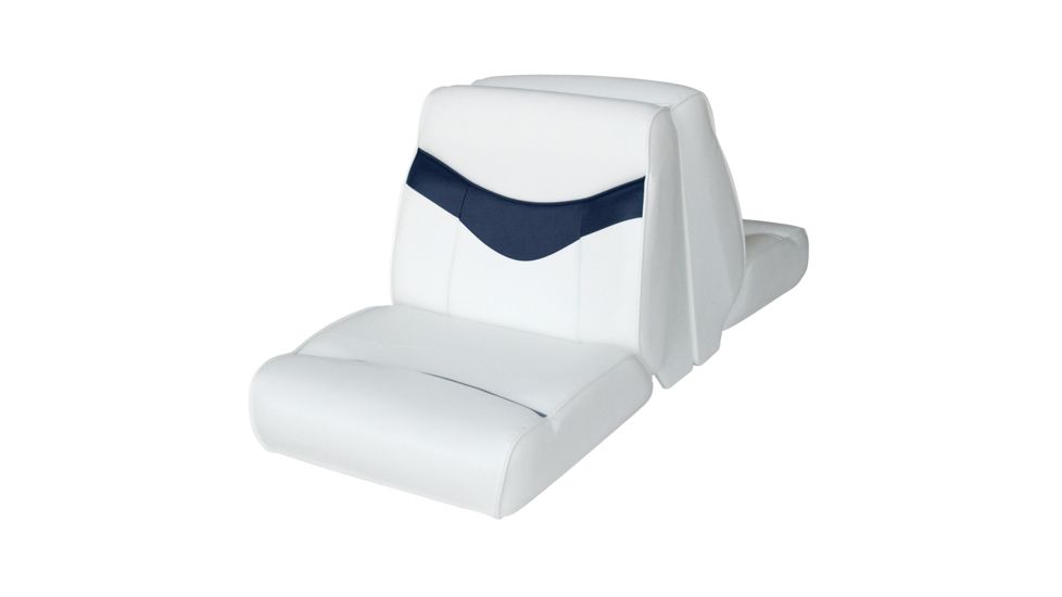Wise Bayliner Capri Lounge Seat Cushion Set, Brite White/ Round Midnite, Large, 8WD1173-0031