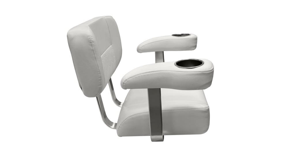 Wise Deluxe Helm Chair W/ Arms &amp; Dual Cup Holders, White, Medium, 3366-784
