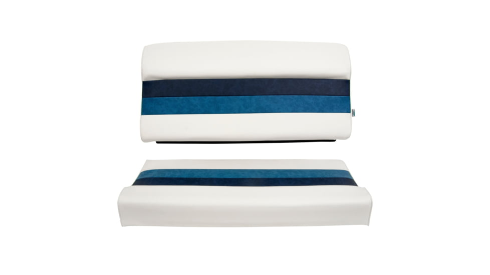 Wise Deluxe Pontoon 36in Pontoon Bench Seat, White/Navy/Blue, Large, 8WD100-1008