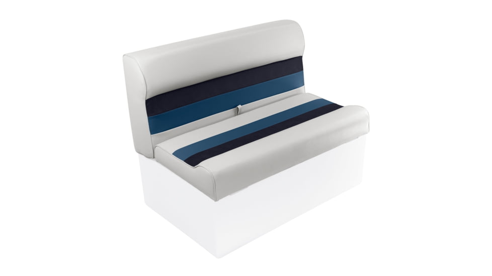 Wise Deluxe Pontoon 36in Pontoon Bench Seat, White/Navy/Blue, Large, 8WD100-1008
