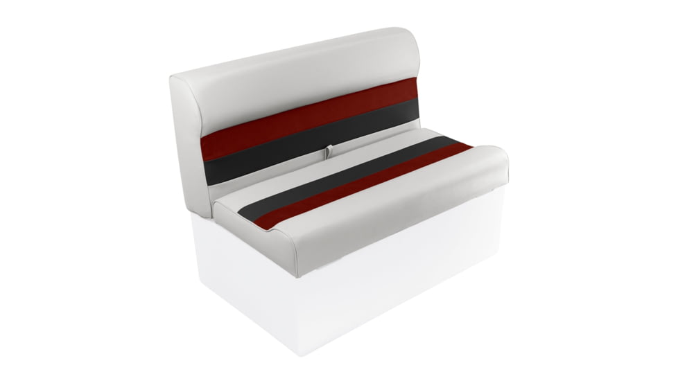 Wise Deluxe Pontoon 36in Pontoon Bench Seat, White/Red/Charcoal, Large, 8WD100-1009