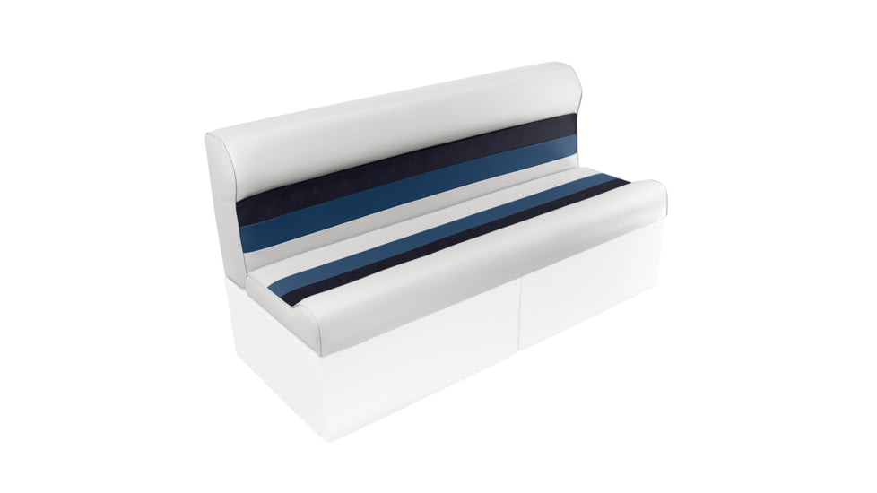 Wise Deluxe Pontoon 55in Pontoon Bench Seat, White/Navy/Blue, Large, 8WD106-1008