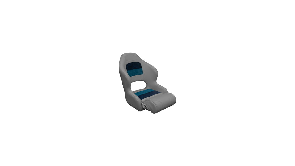 Wise Deluxe Pontoon Bucket Seat w/ Bolster, Grey/Navy/Blue, Large, 8WD3315-1011