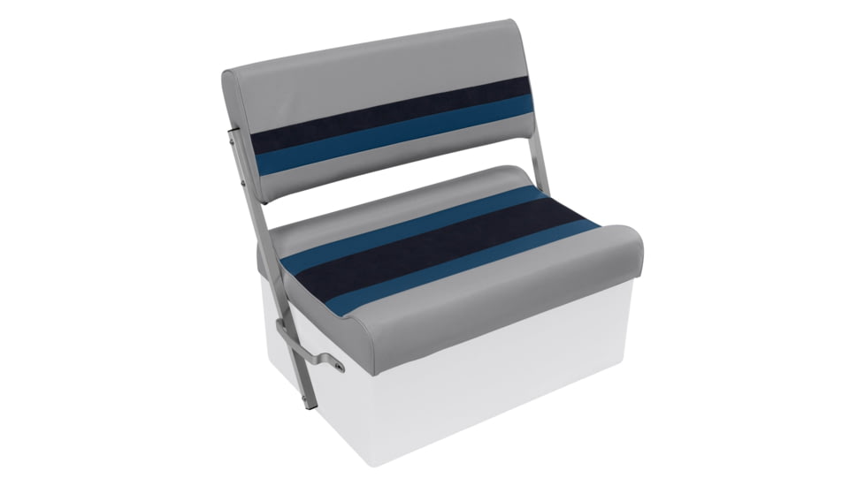 USED Wise Deluxe Pontoon Flip-Flop Seat Cushions Only, Grey/Navy/Blue, Large, 8WD125FF-1011, EDEMO1