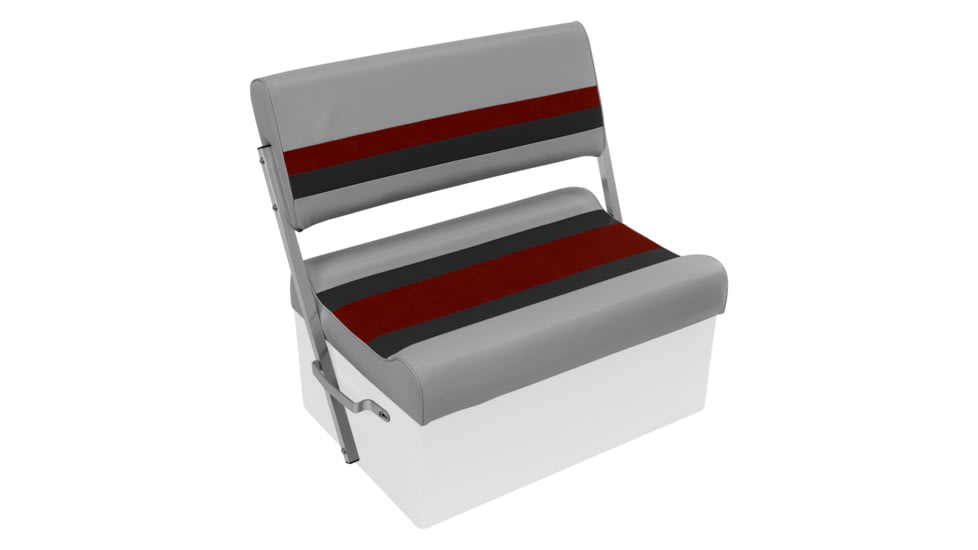 Wise Deluxe Pontoon Flip-Flop Seat, Grey/Red/Charcoal, Large, 8WD125FF-1012