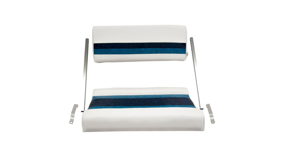 Wise Deluxe Pontoon Flip-Flop Seat, White/Navy/Blue, Large, 8WD125FF-1008