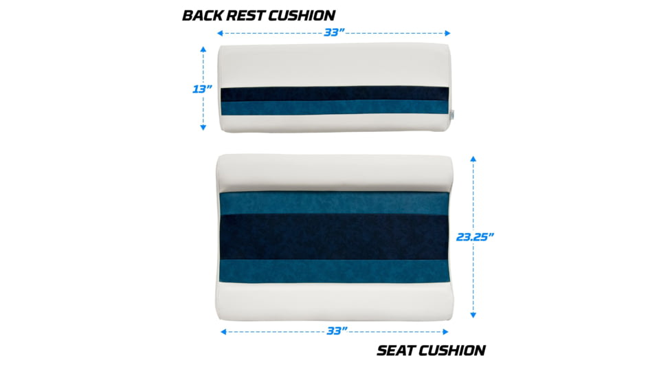 Wise Deluxe Pontoon Flip-Flop Seat, White/Navy/Blue, Large, 8WD125FF-1008
