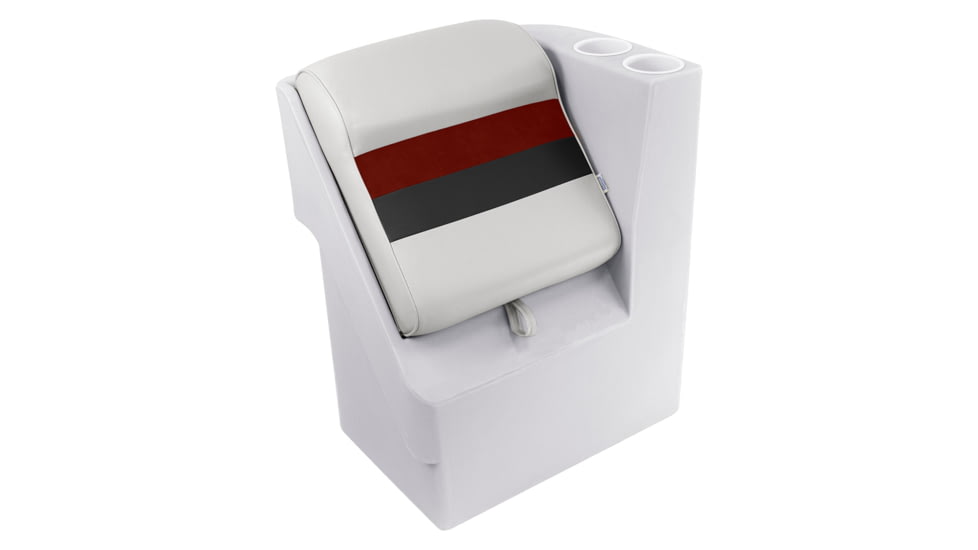 Wise Deluxe Pontoon Lean Back Recliner - Right, White/Red/Charcoal, Large, 8WD1305R-1009